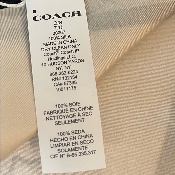 $99 COACH Signature Print Silk Square Scarf - Picture 6 of 6